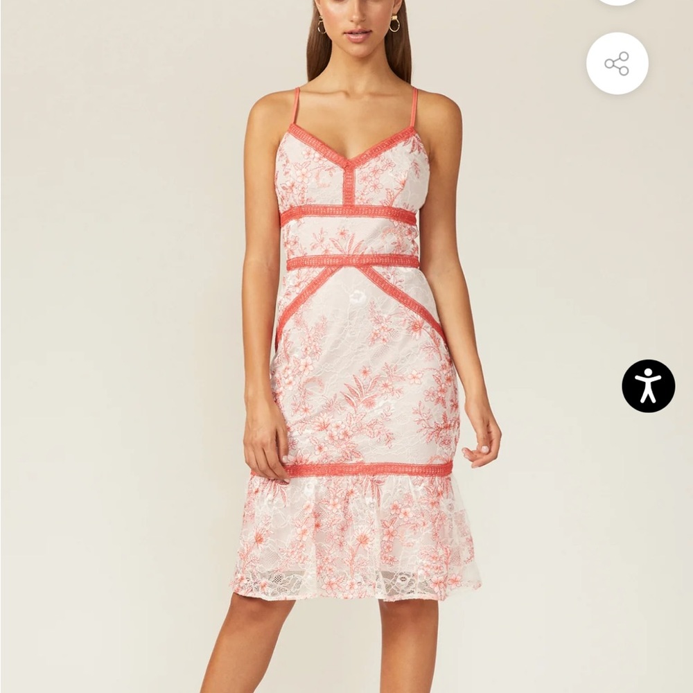 Adelyn Rae Miran Lace Fit and Flare embroidered dress